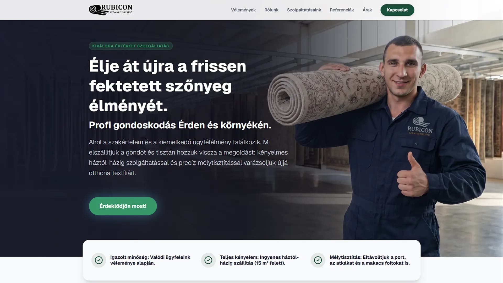 Rubicon Szőnyeg website screenshot