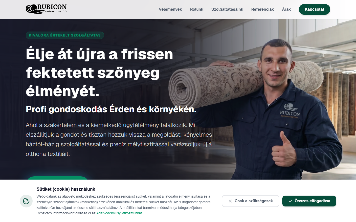 Rubicon Szőnyeg public website screenshot